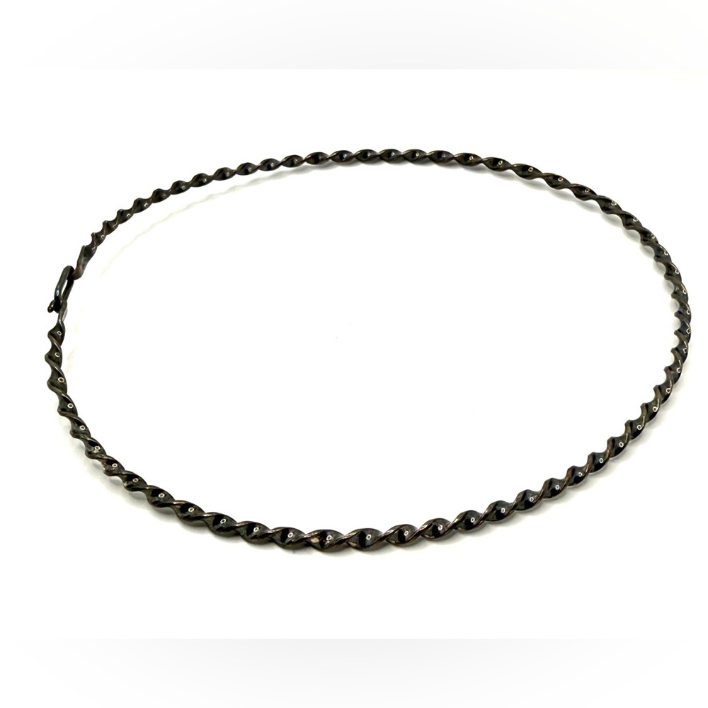 Vintage Mexican Sterling Silver Twisted Collar Necklace 925 Mid-Century Modern - Picture 9 of 11